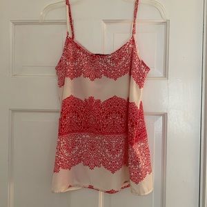 Pink Lace Print Tank